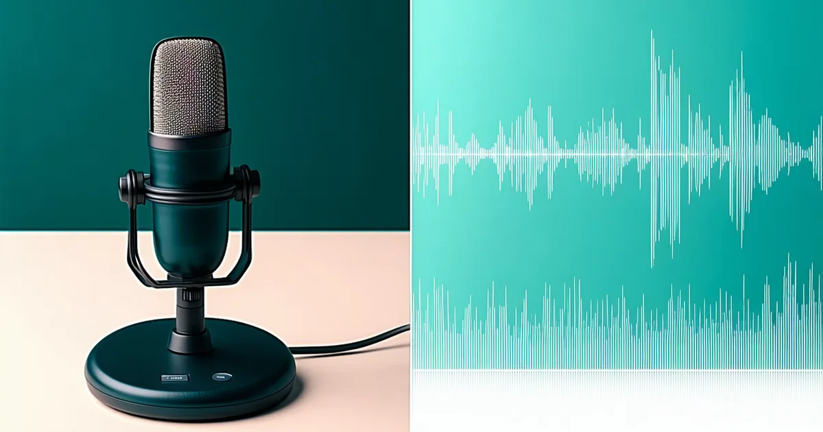 Side-by-side comparison concept of traditional dictation microphone versus ambient room listening concept